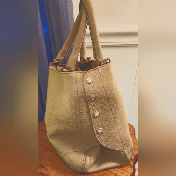 Furla Women's Taupe Convertible Leather Tote Bag with Zippered Pocket - Picture 3 of 13